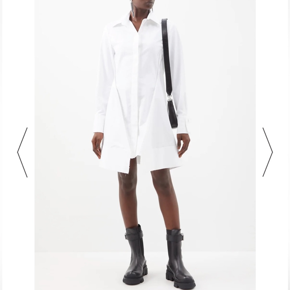 Givenchy Sheer Lace Back Long Sleeve Cotton Shirt Dress White Size 34 (US 2) - Picture 4 of 17